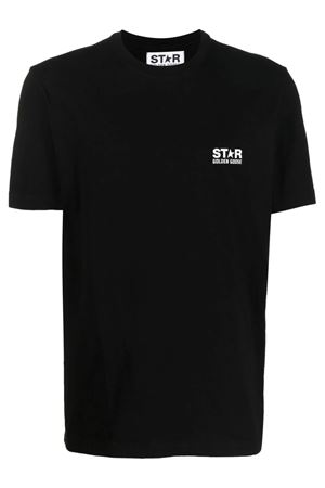 Black cotton T-shirt GOLDEN GOOSE | GMP01220P00087980203